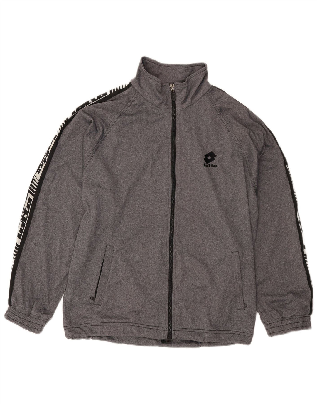 Lotto Mens Graphic Chándal Top Chaqueta UK 38/40 Gris Medio Colorblock