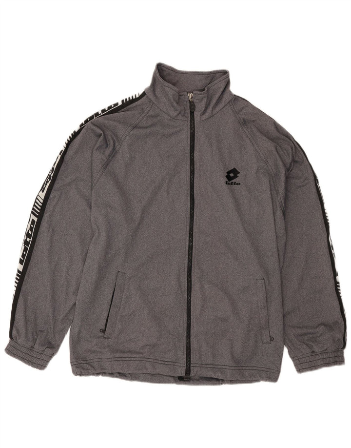 Lotto Mens Graphic Chándal Top Chaqueta UK 38/40 Gris Medio Colorblock