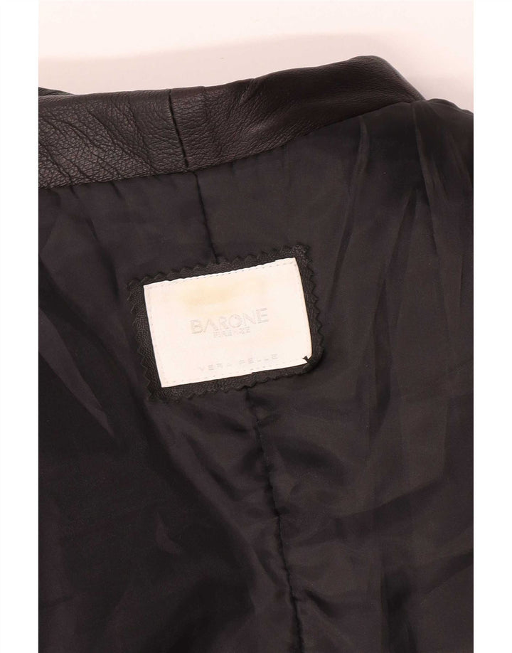 Barone Abrigo de cuero para hombre UK 36 Small Negro