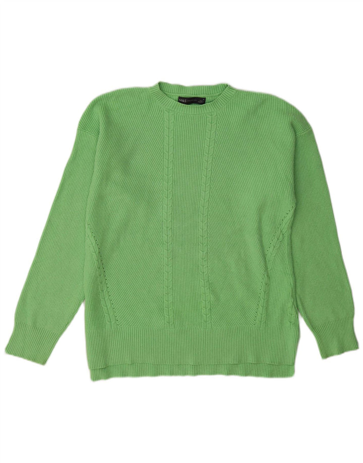 Marks & Spencer Jersey de cuello redondo para mujer UK 44 Viscosa verde medio