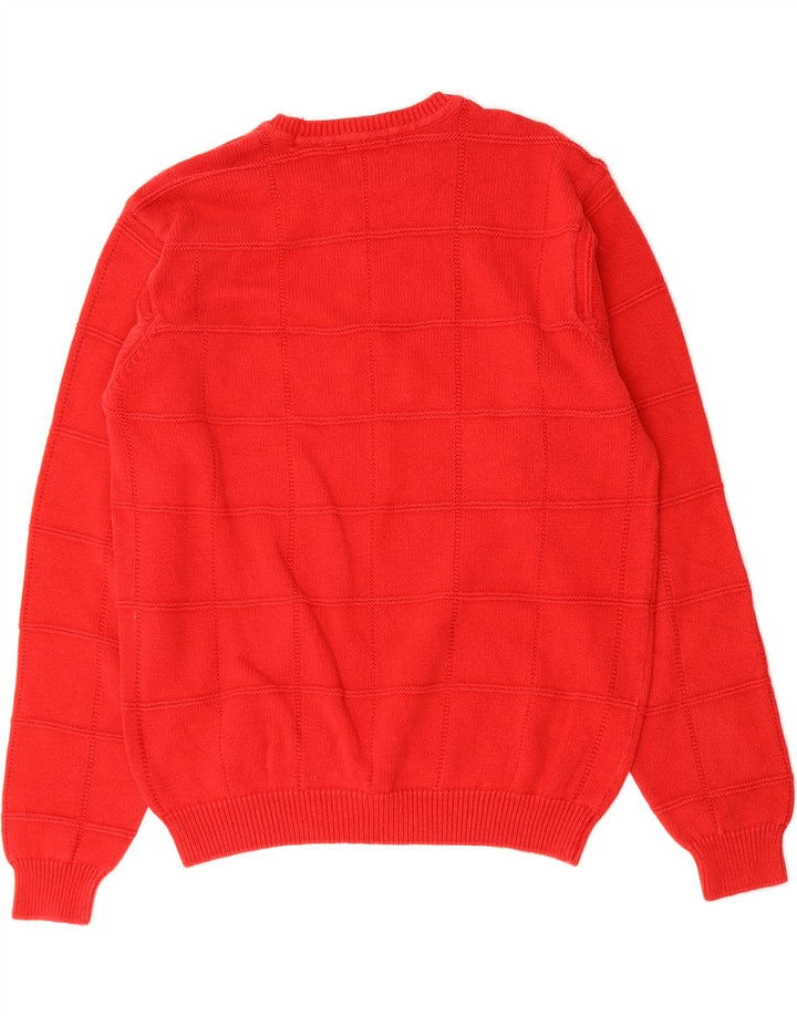 IZOD Mens Crew Neck Jumper Sweater Medium Red Cotton Vintage Izod and Second-Hand Izod from Messina Hembry 