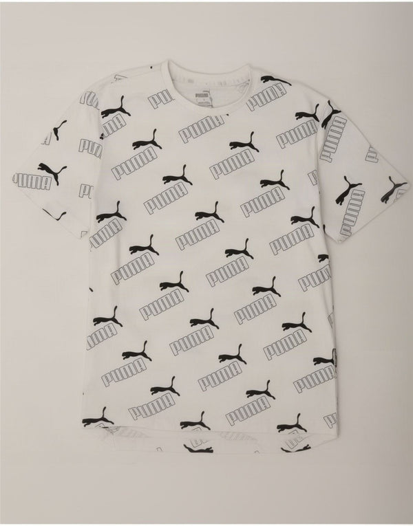 Puma Mens Graphic T-Shirt Top Small White Cotton