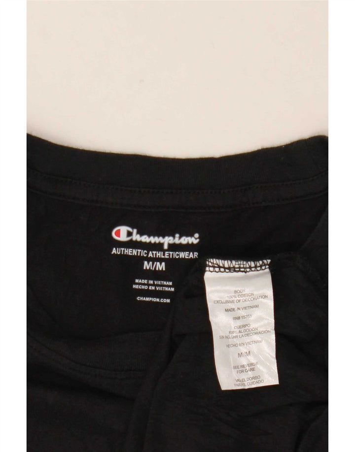 Champion Camiseta gráfica para hombre Top Medium Black Cotton