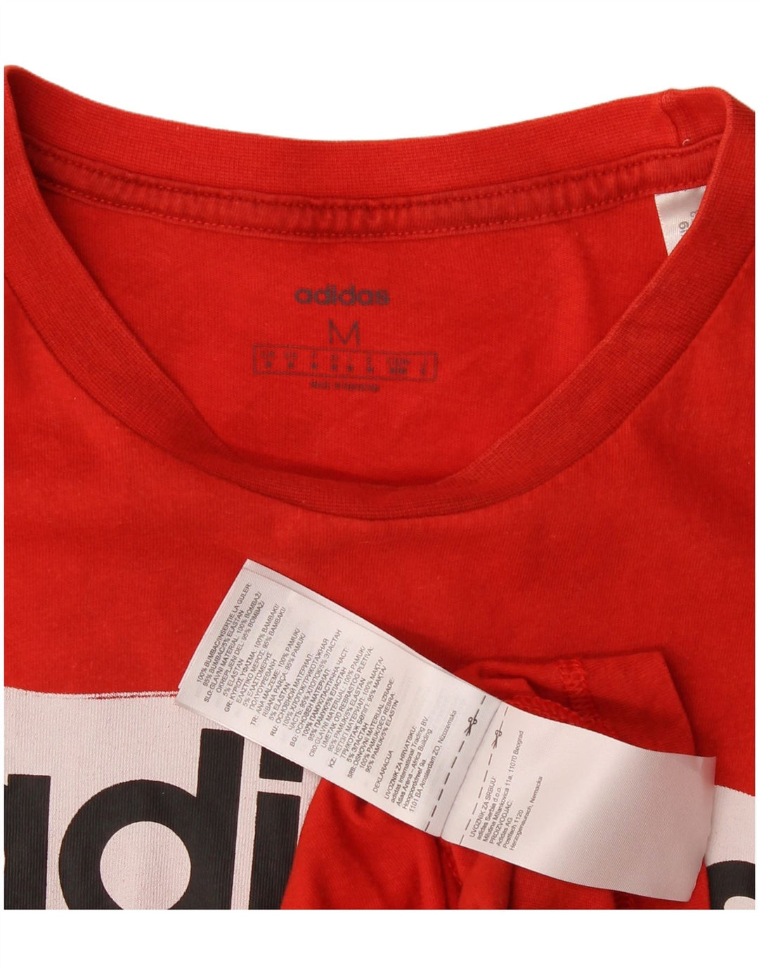 Adidas - Camiseta gráfica para hombre, color rojo medio, algodón