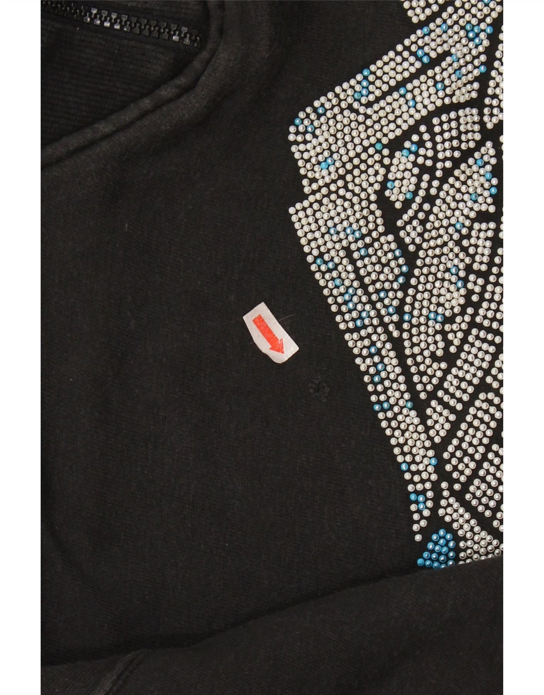 NORTONS Sudadera con cuello y cremallera gráfica para mujer, talla 44, talla M, color negro