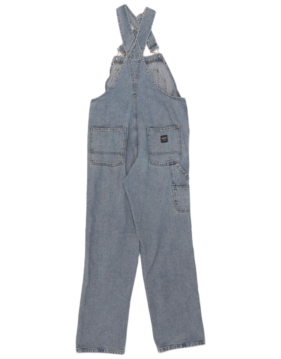 Gas Hombre Cargo Peto Jeans Medio W34 L31 Algodón Azul