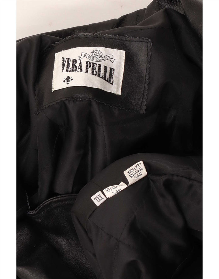 Vintage chaqueta de cuero para hombre Reino Unido 44 2XL cuero negro