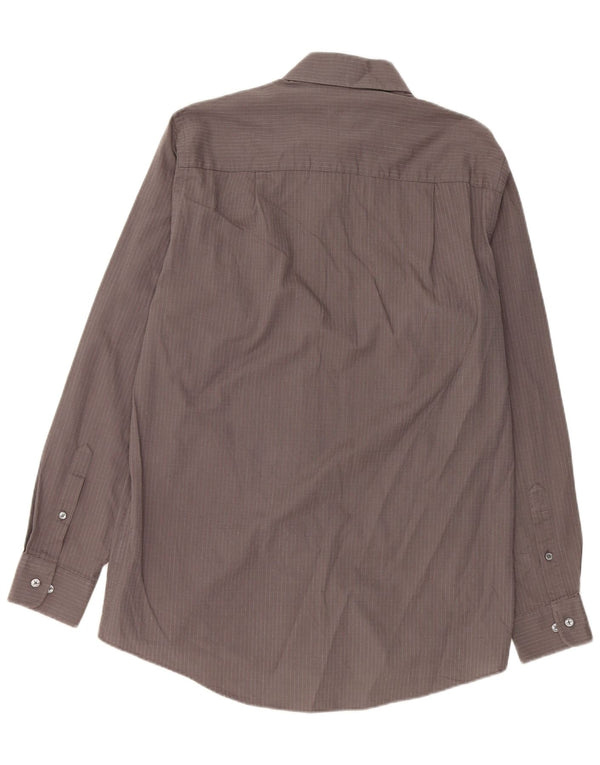 Camisa Calvin Klein para hombre talla 15 algodón a rayas gris medio