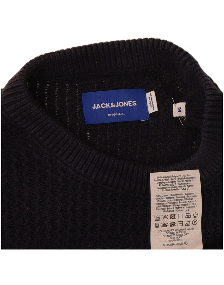 Jack & Jones Mens Crew Neck Jumper Sweater Medio Azul Marino Acrílico