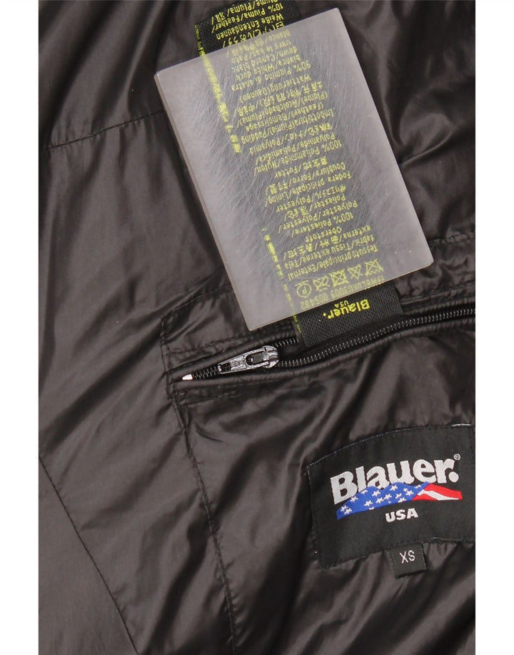 BLAUER Abrigo acolchado con capucha para mujer UK 6 XS Poliéster negro