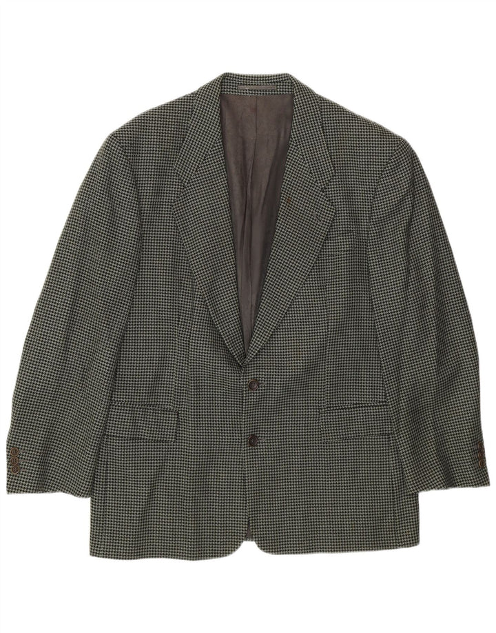 Hugo Boss Chaqueta tipo blazer para hombre IT 50 Lana nueva de pata de gallo verde grande