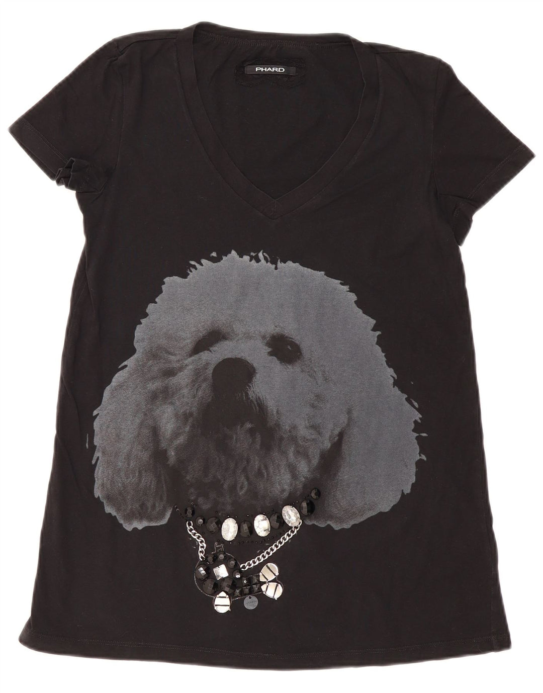PHARD Womens Graphic Tunic Top UK 12 Medium Black