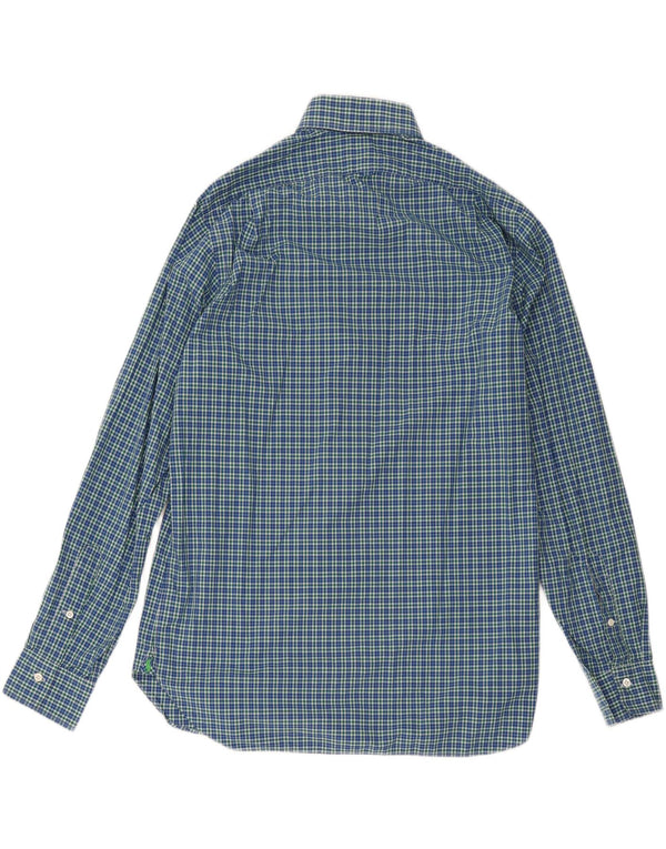 Polo Ralph Lauren Camisa para hombre Talla 16 40/41 Algodón a cuadros azul grande