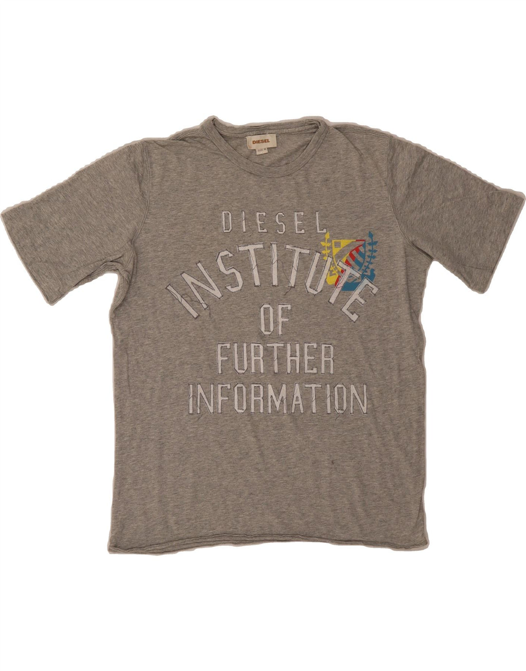 DIESEL Womens Graphic T-Shirt Top UK 14 Medium Grey Cotton Vintage Diesel and Second-Hand Diesel from Messina Hembry 