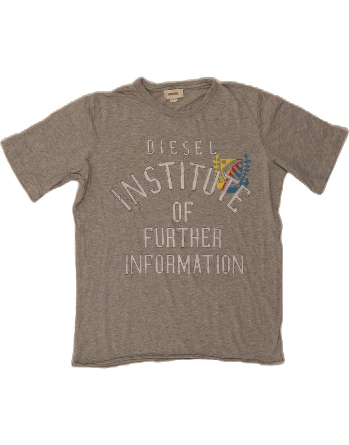 DIESEL Womens Graphic T-Shirt Top UK 14 Medium Grey Cotton Vintage Diesel and Second-Hand Diesel from Messina Hembry 