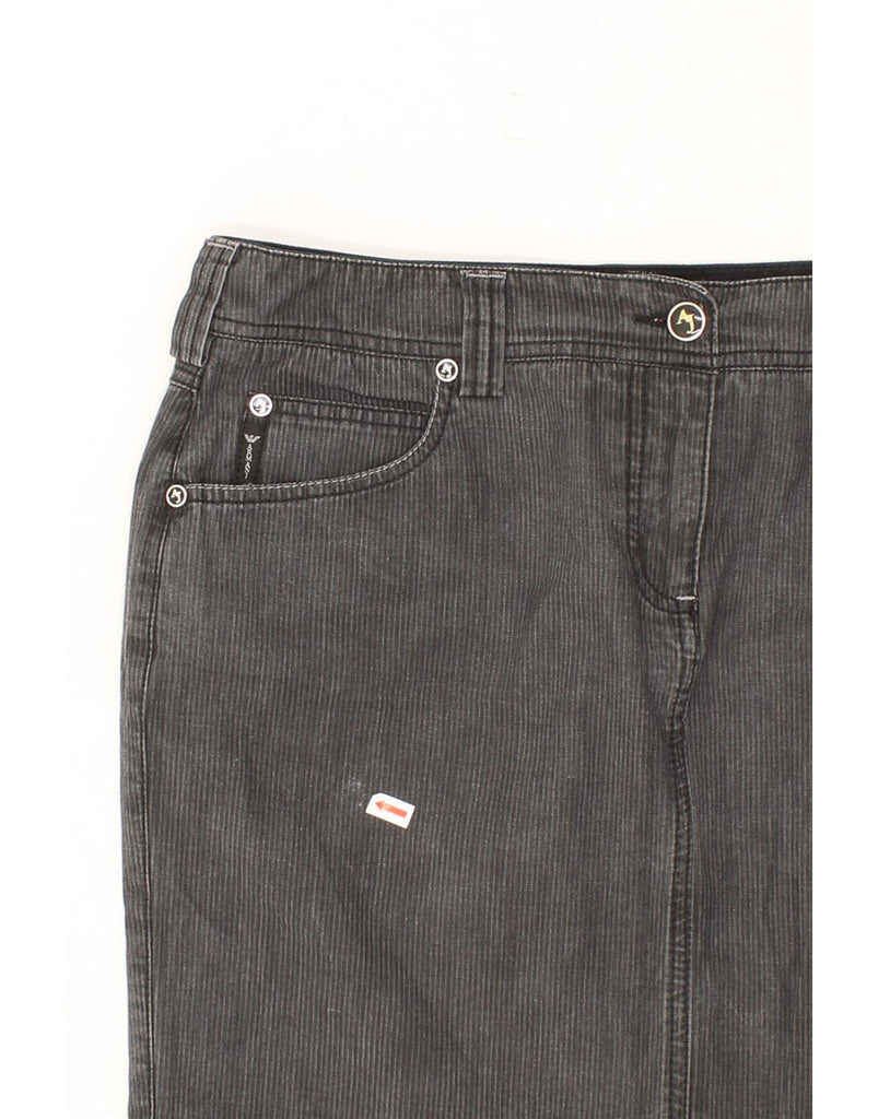 ARMANI Womens Tulip Skirt IT 44 Medium W30  Grey Striped Cotton Vintage Armani and Second-Hand Armani from Messina Hembry 