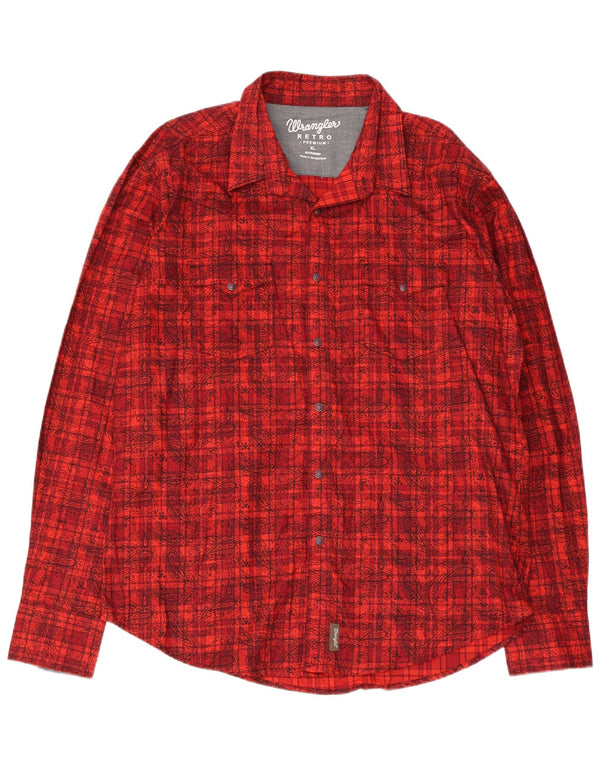 Wrangler Camisa De Franela Hombre XL Algodón Paisley Rojo