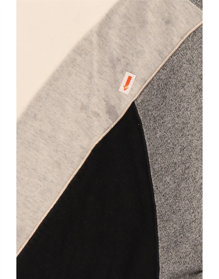 CHAMPION Sudadera con cuello y cremallera para hombre Jumper Large Grey Colorblock Cotton