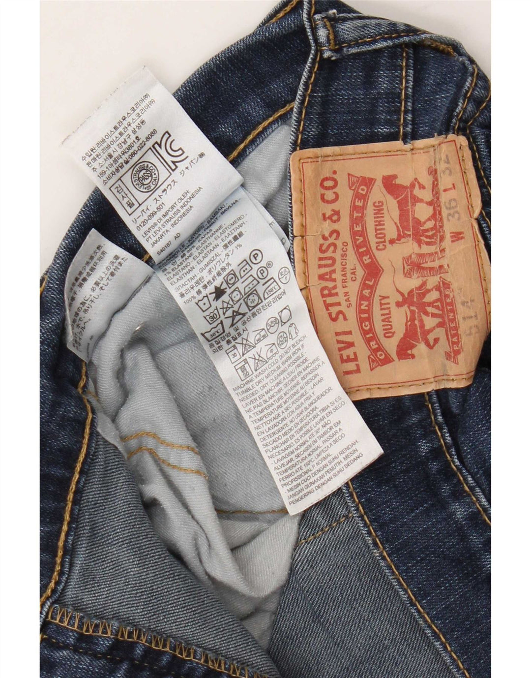 Levi's Jeans rectos 514 para hombre W36 L32 Algodón azul