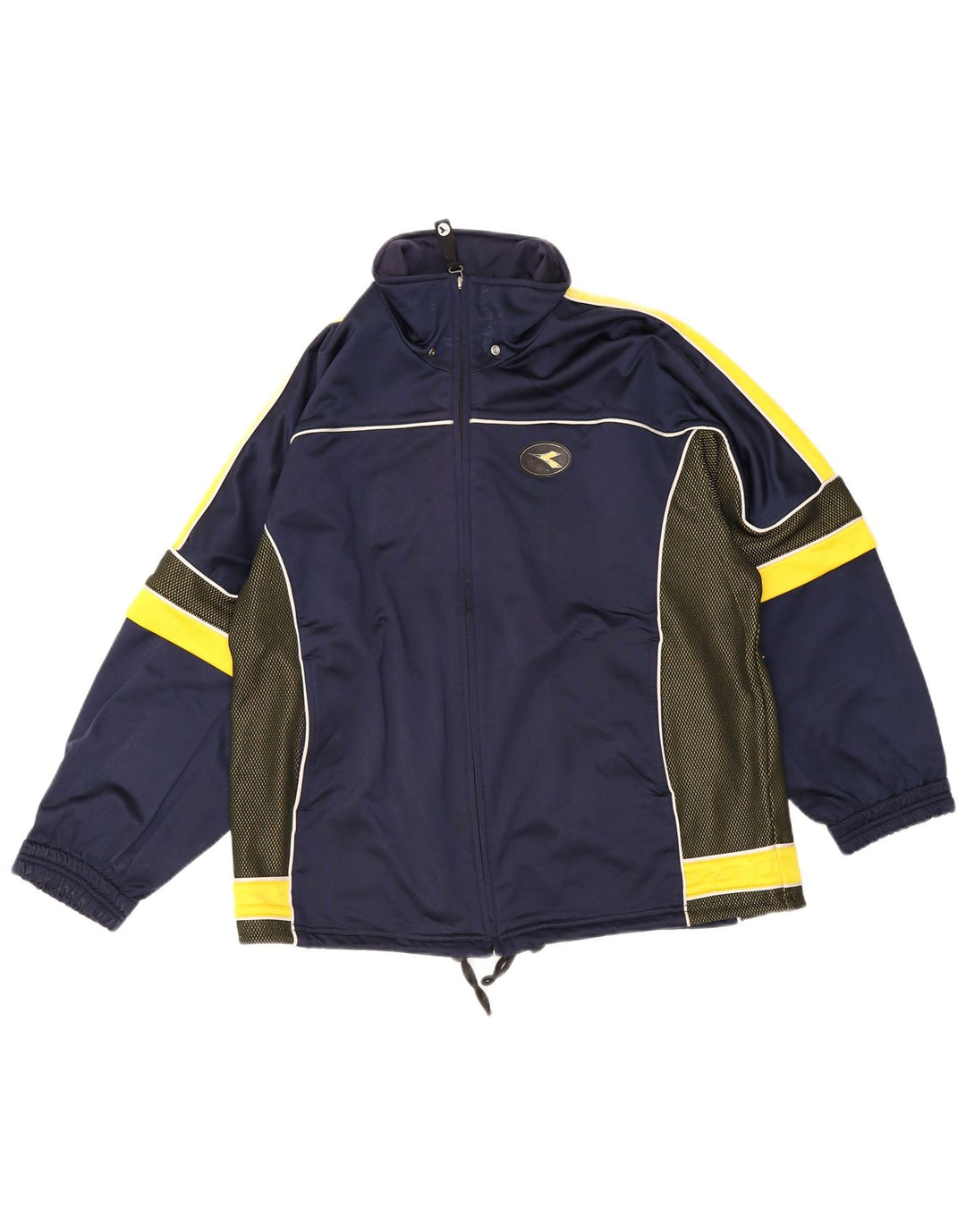 Diadora Chaqueta de chándal para hombre, talla 38, mediana, azul marino, color block