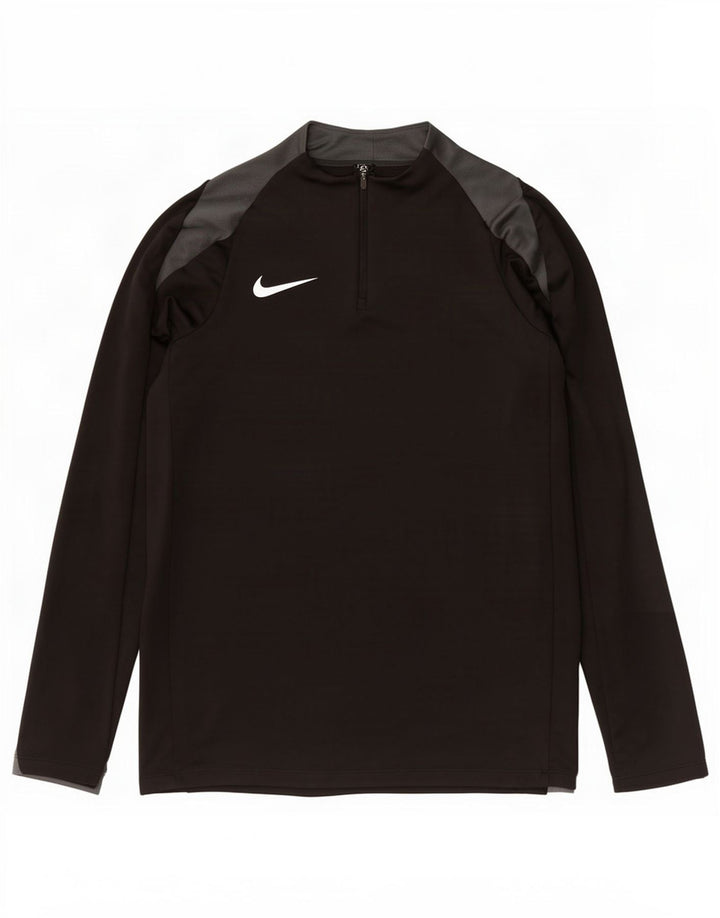 Nike Dri Fit - Chándal con cremallera y cuello para hombre, talla grande, poliéster negro