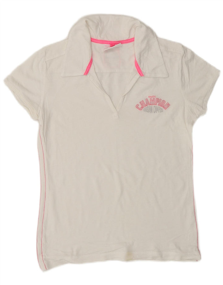 CHAMPION Polo Heritage Fit para mujer UK 12 Medium White