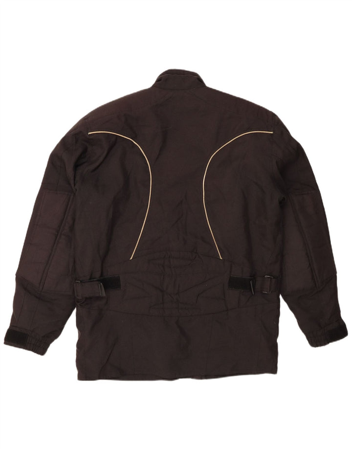 Vintage hombres Racer chaqueta Reino Unido 40 poliéster negro grande