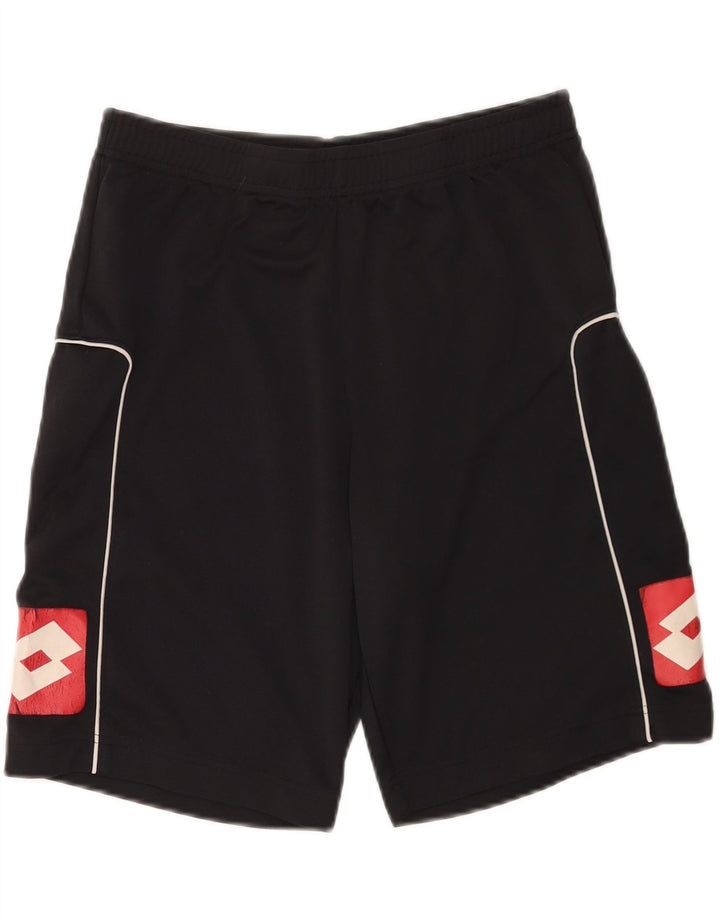 LOTTO Pantalones cortos deportivos gráficos para hombre UK 38/40 Mediano Negro Poliéster