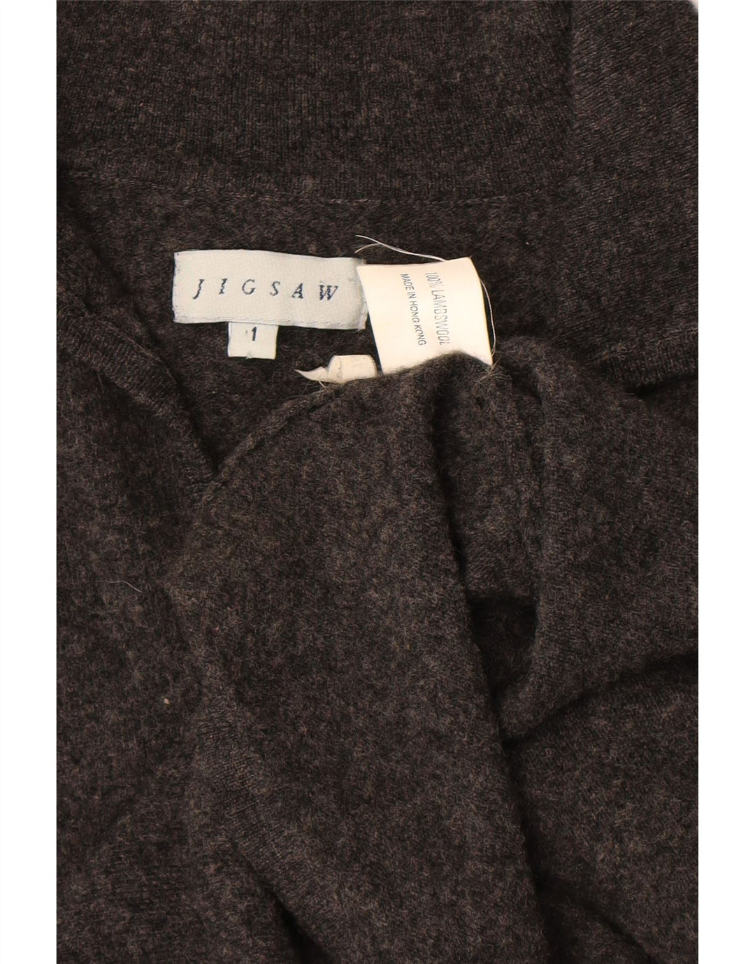 JIGSAW Vestido tipo jersey de manga 3/4 para mujer UK 8 Small Grey Lambswool