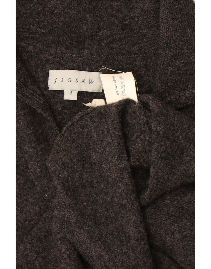 JIGSAW Vestido tipo jersey de manga 3/4 para mujer UK 8 Small Grey Lambswool