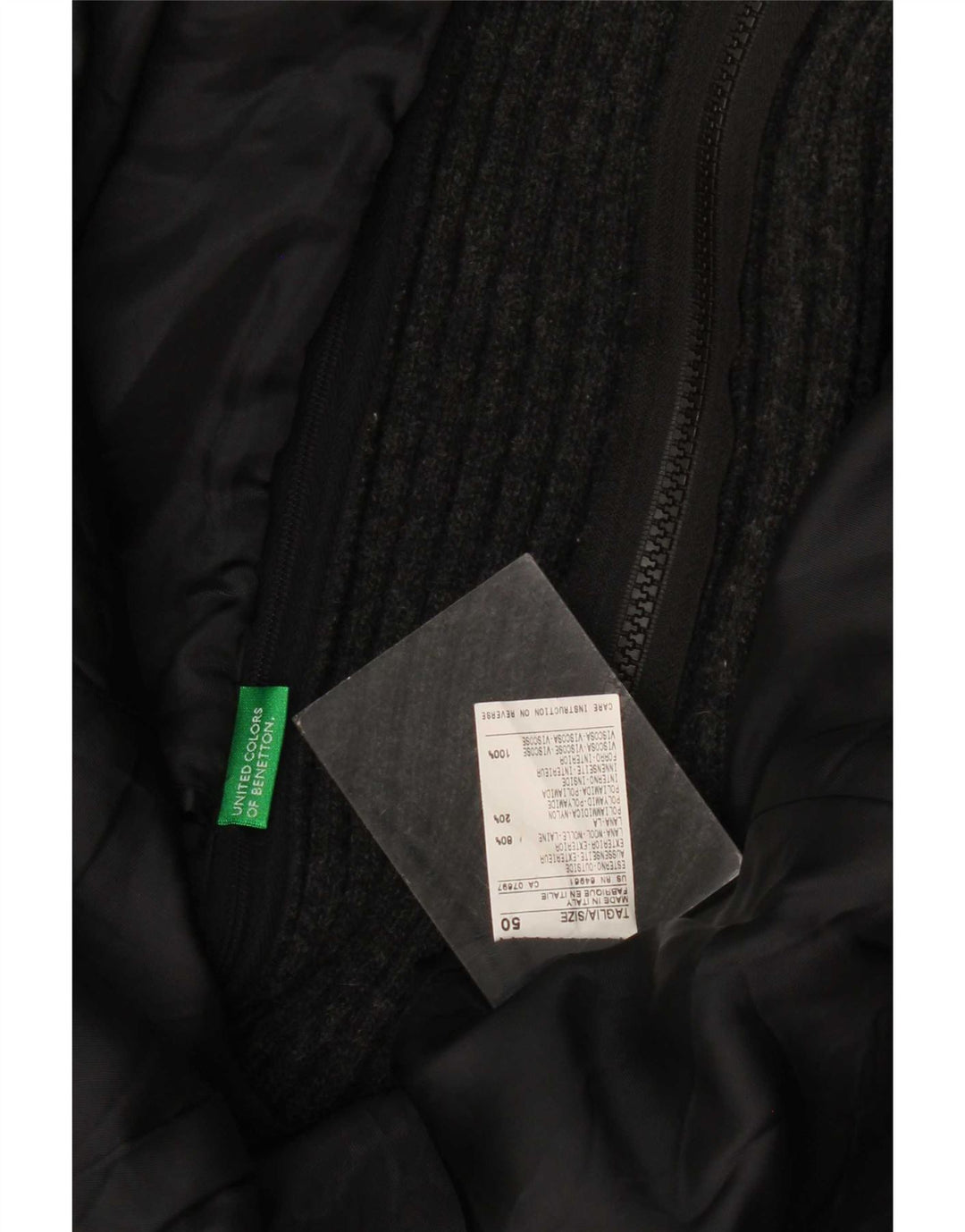 Benetton Chaqueta Americana De 2 Botones IT 50 Large De Lana Gris Moteada