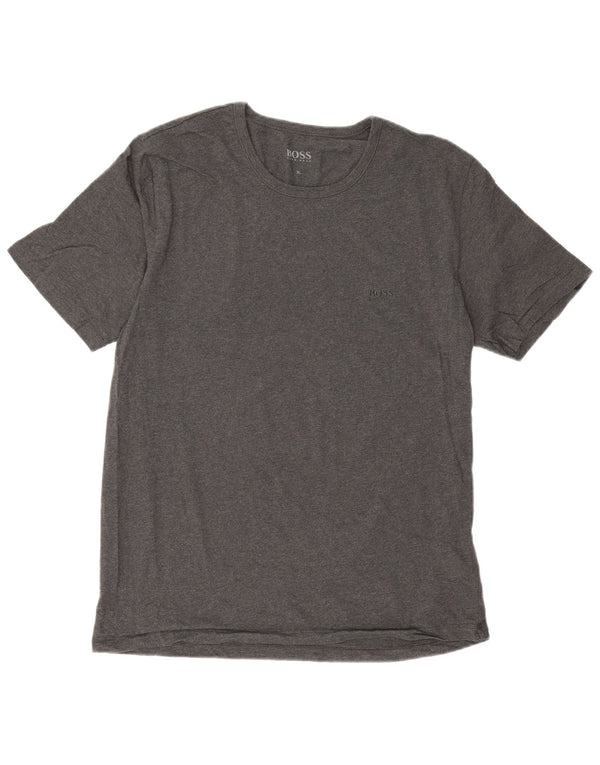 Hugo Boss Hombre Camiseta Top XL Algodón moteado gris