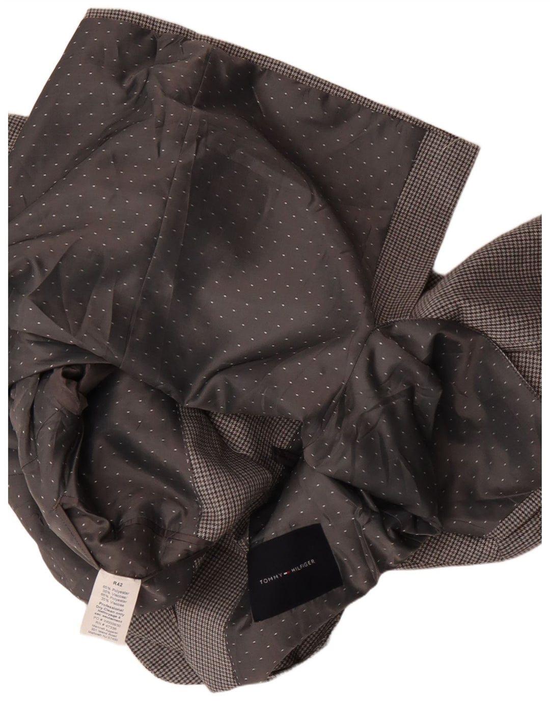 Tommy Hilfiger Chaqueta Blazer de 2 Botones para Hombre US 42 XL Poliéster a Cuadros Gris