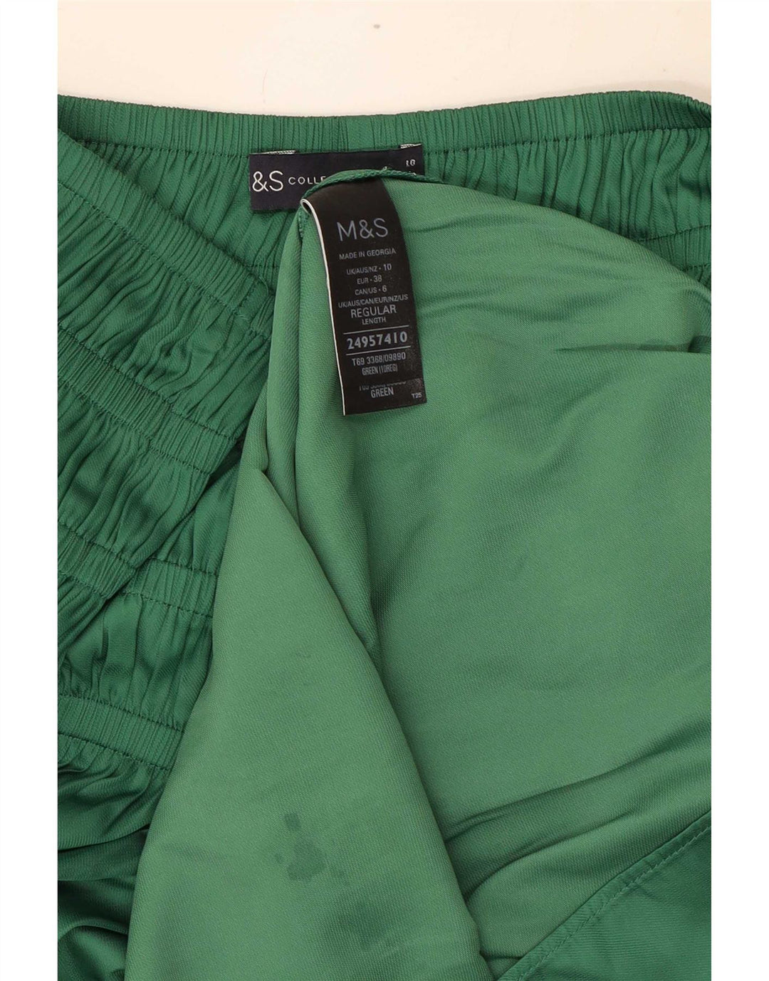 Marks & Spencer Falda larga para mujer UK 10 Small W34 Poliéster verde