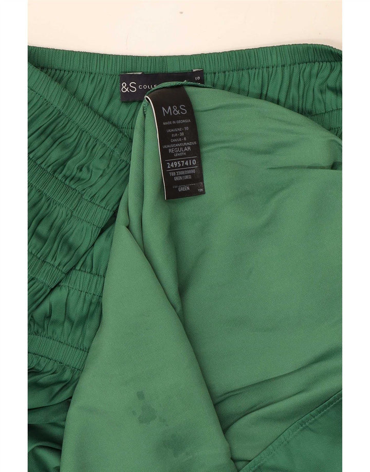 Marks & Spencer Falda larga para mujer UK 10 Small W34 Poliéster verde