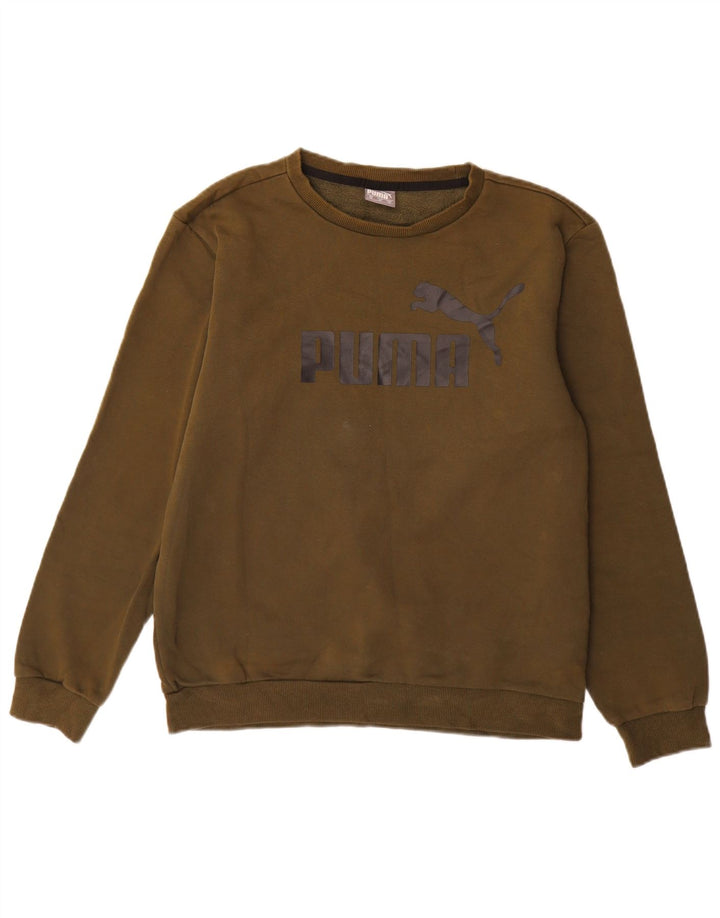 Puma Sudadera Estampada Con Estampado De Algodón Caqui Medio