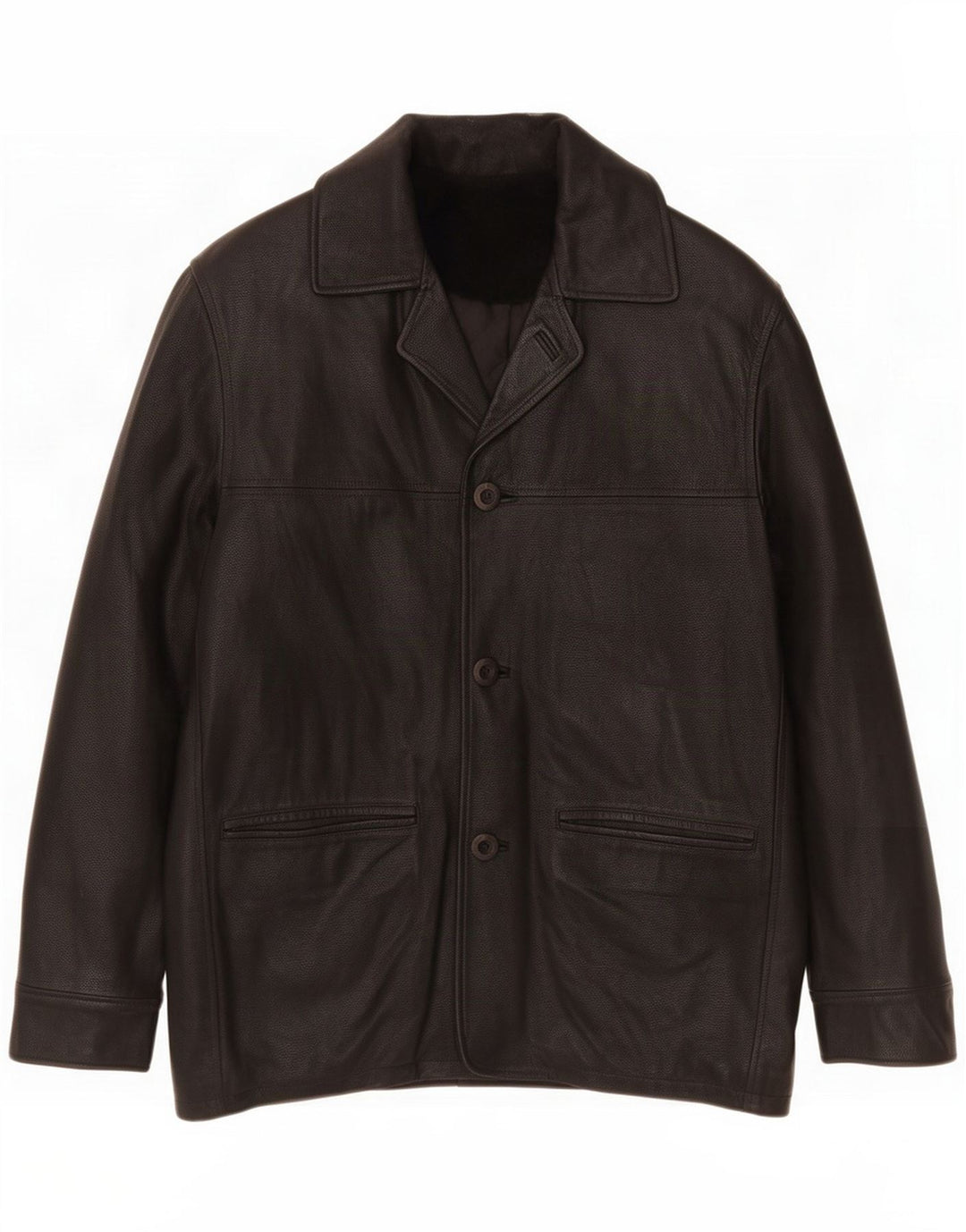 Chaqueta tipo blazer de cuero con 3 botones para hombre Forester IT 48 Medium Black