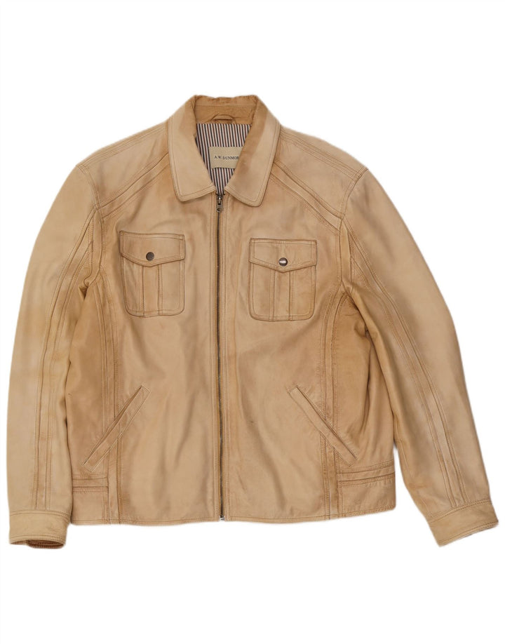 A.W.Dunmore Chaqueta de cuero para hombre UK 40 Large Beige