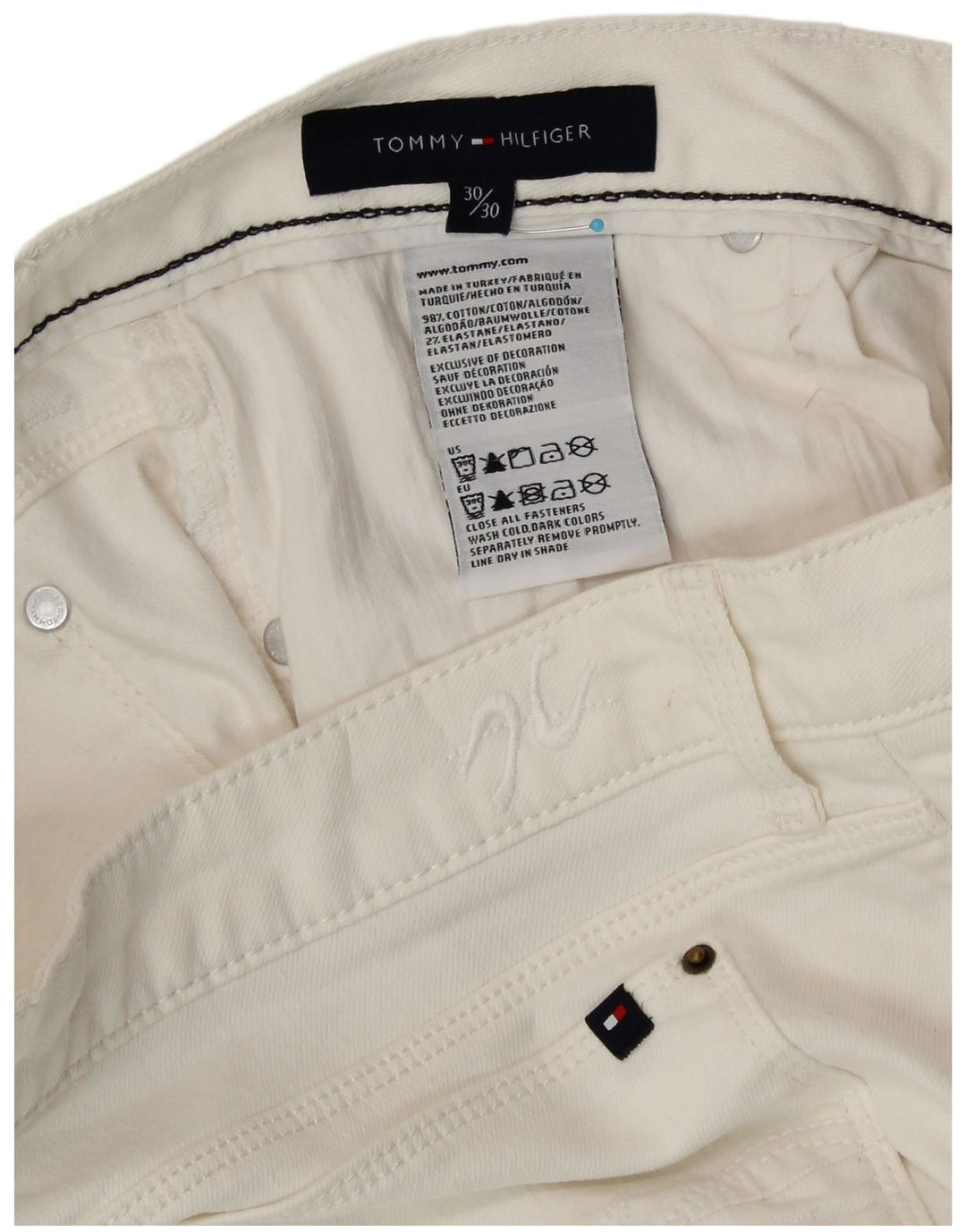 TOMMY HILFIGER Vaqueros Bootcut para Mujer W30 L30 Algodón Blanco
