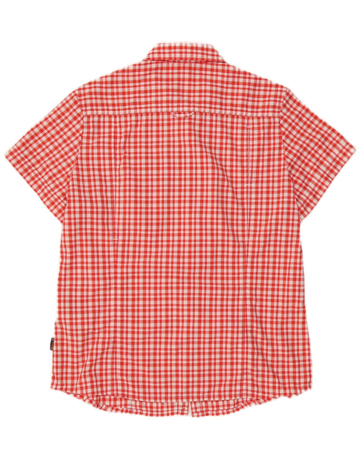 Jack Wolfskin Camisa de manga corta para mujer UK 46 Large Red Check Poliamida