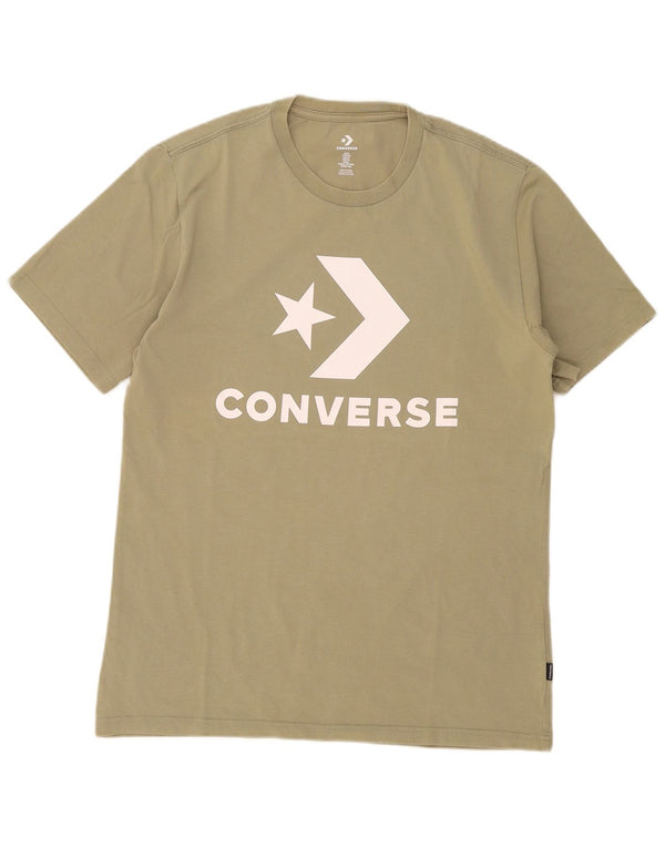 Converse Hombre Camiseta Gráfica Top Medium Khaki Algodón