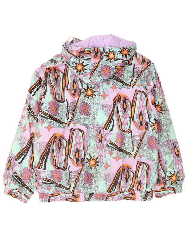 VINTAGE Hombres Patrón Abstracto Chaqueta cortavientos Reino Unido 36 Pequeño Multicolor