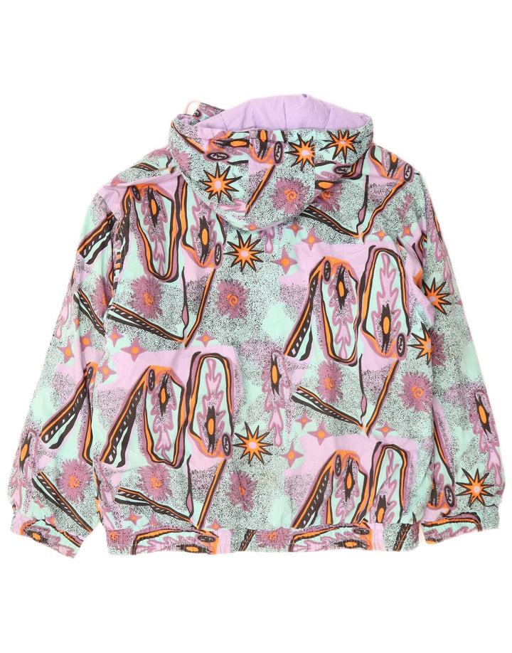 VINTAGE Hombres Patrón Abstracto Chaqueta cortavientos Reino Unido 36 Pequeño Multicolor