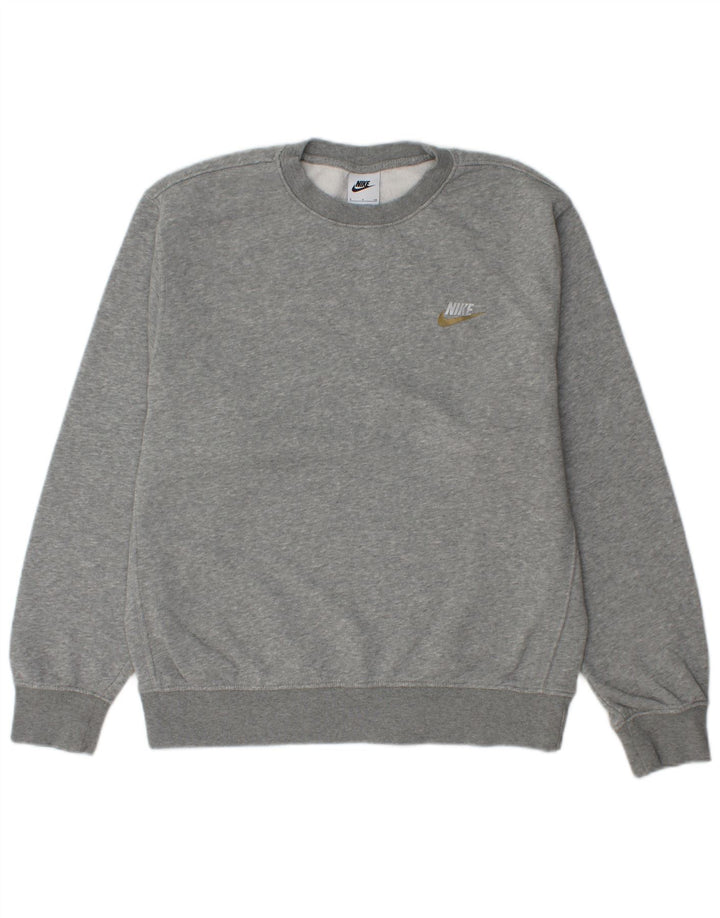 NIKE Hombre Loose Fit Sudadera Jumper Small Gris Algodón
