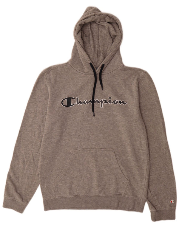 Champion Sudadera Con Capucha Gráfica De Algodón Gris Medio Moteado