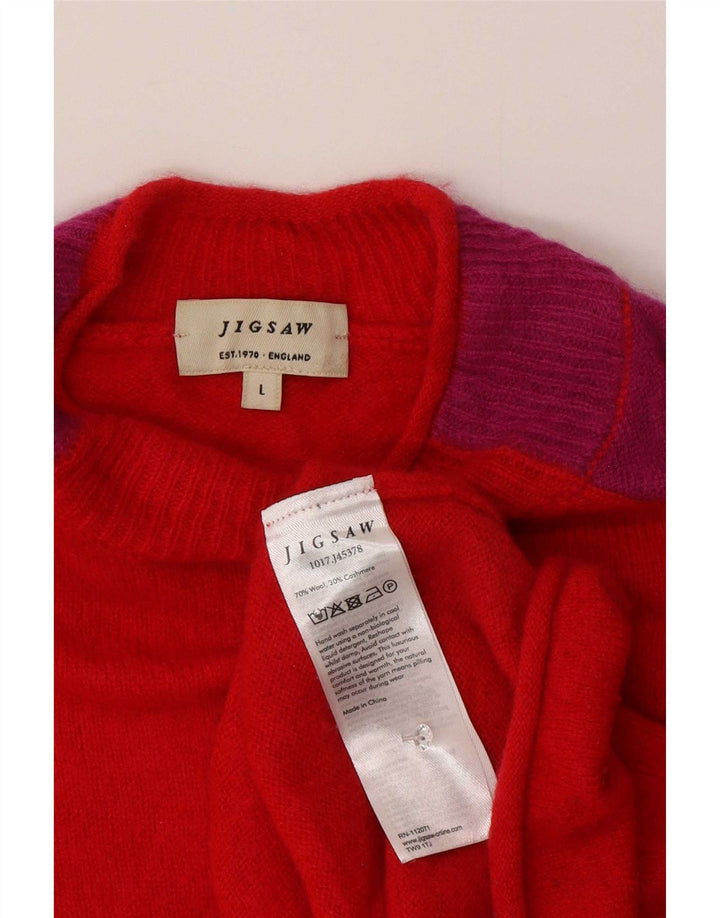 Jigsaw Jersey de cuello alto para mujer, talla 40, talla grande, color rojo
