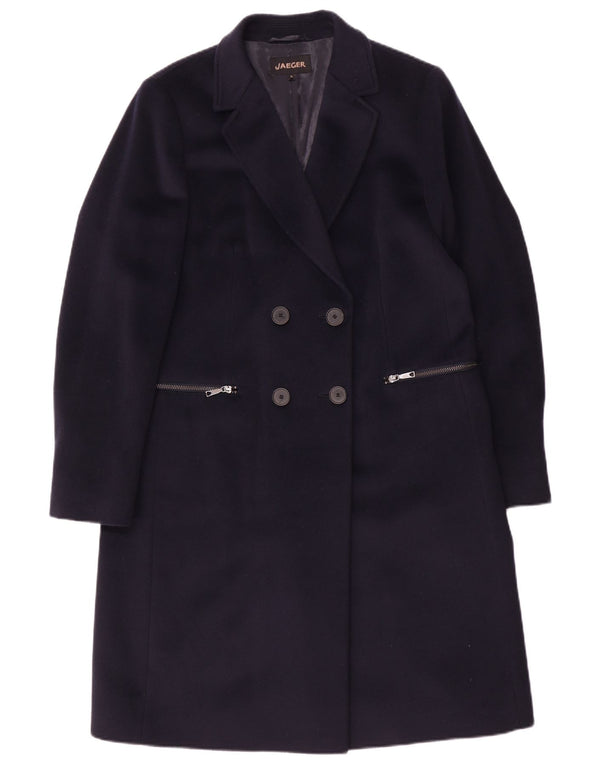 Jaeger Abrigo extragrande con doble botonadura para mujer UK 10 Small Lana azul marino