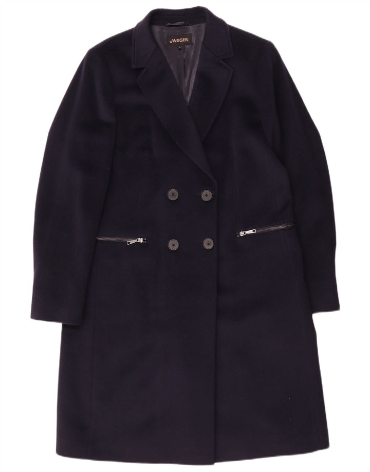 Jaeger Abrigo extragrande con doble botonadura para mujer UK 10 Small Lana azul marino