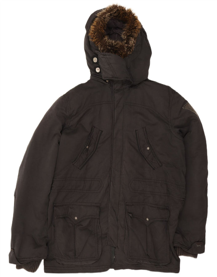 Levi's Chaqueta acolchada con capucha para hombre UK 42 XL Poliéster negro