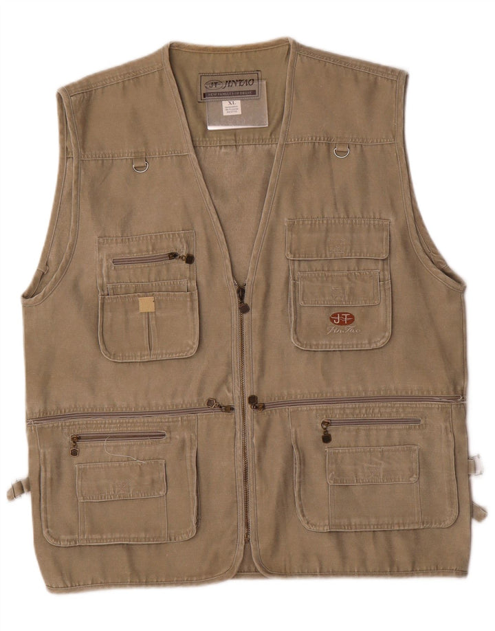 Jintao Chaleco utilitario para hombre UK 42 XL Poliéster caqui